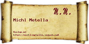 Michl Metella névjegykártya